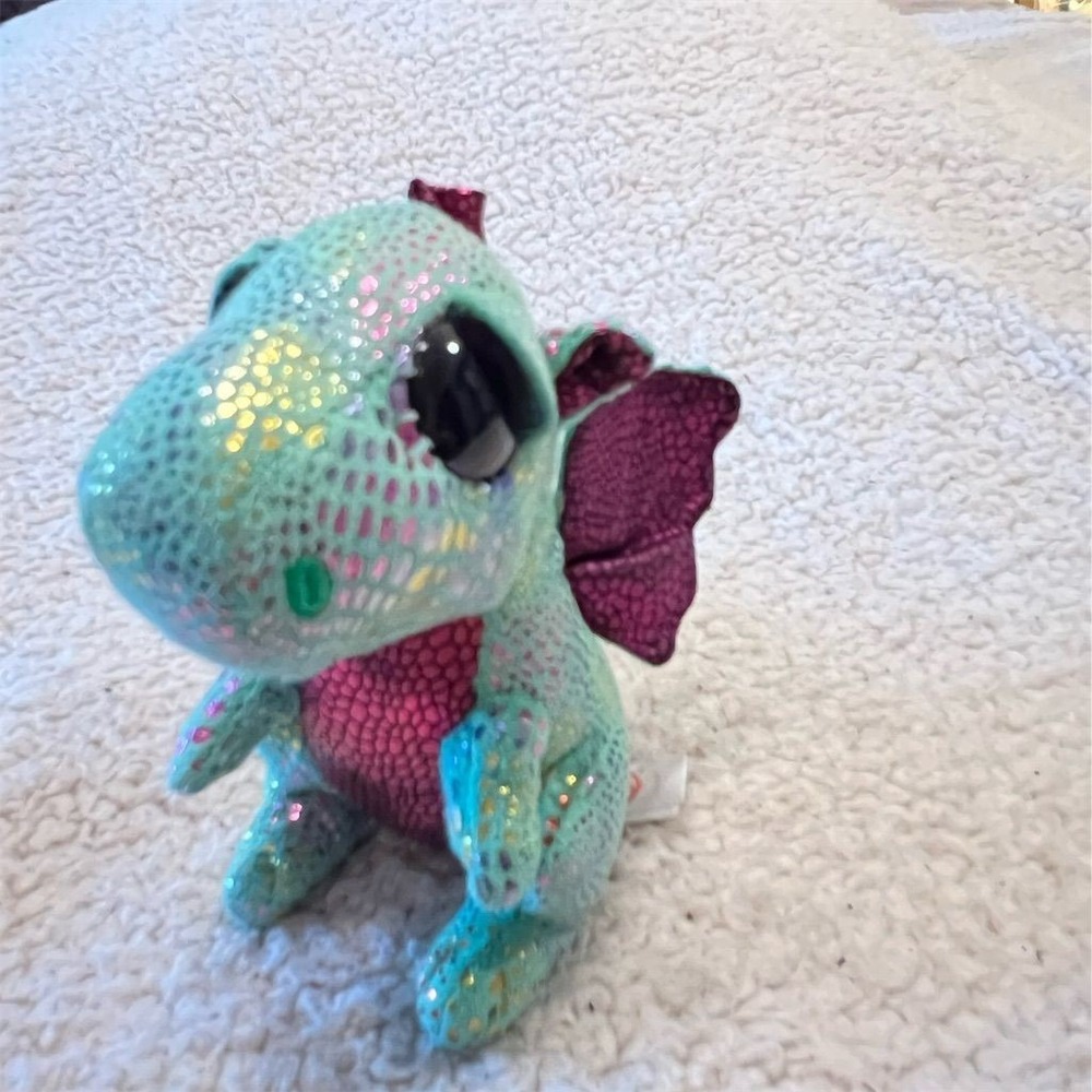 Ty‎ Beanie Boos Cinder the Green Dragon Plush Toy 6" rare